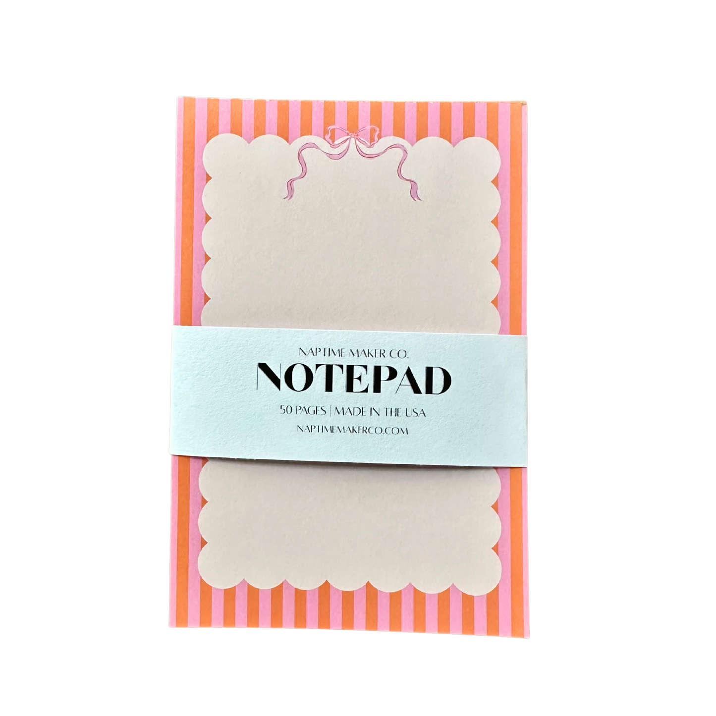 Pink and Orange Bow Notepad