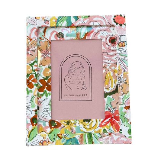 Fabric Wrapped Frame - Floral Watercolor