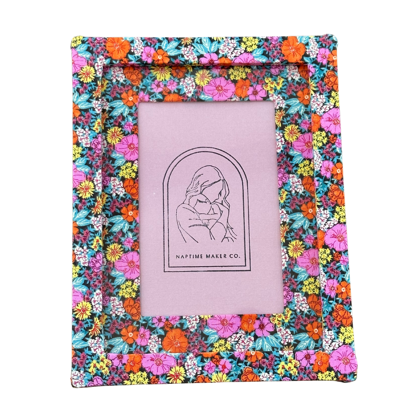 Fabric Wrapped Frame - Pink and Orange Vintage Floral