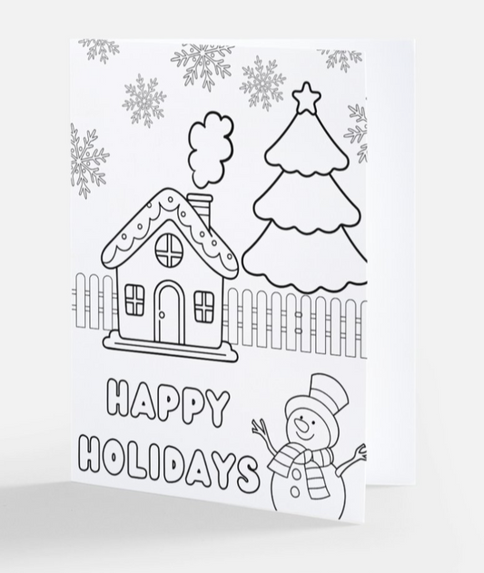 Happy Holidays Coloring Card