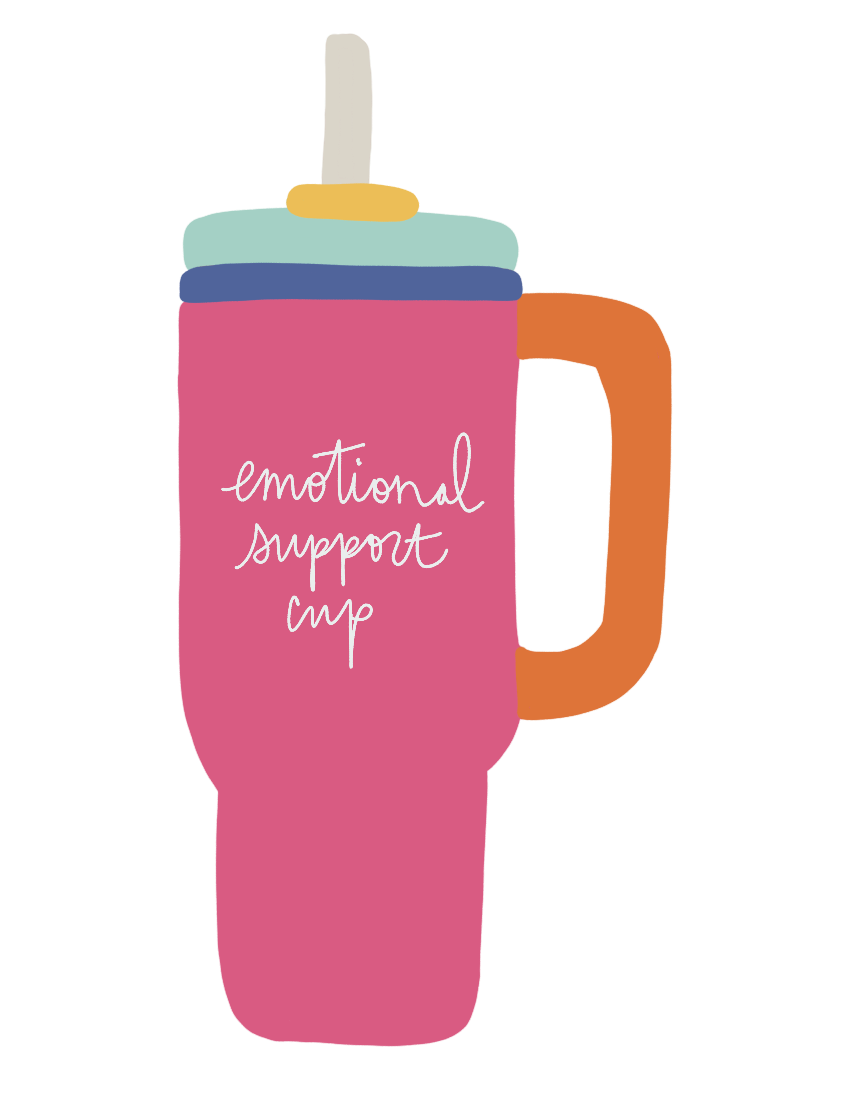 Pink Emotional Support Cup Sticker