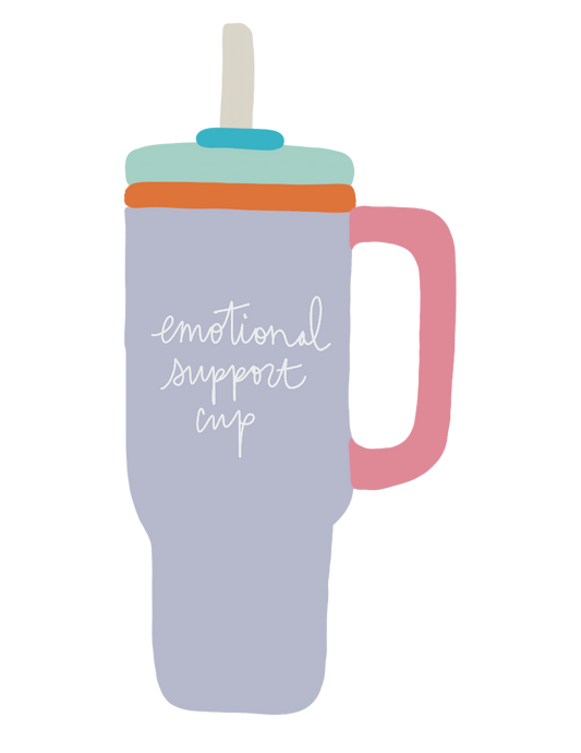 Purple Emotional Support Cup Sticker