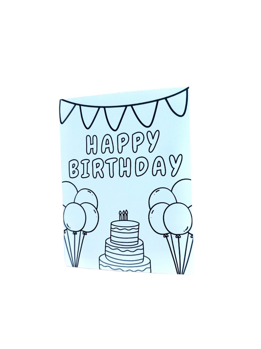 Happy Birthday Coloring Card